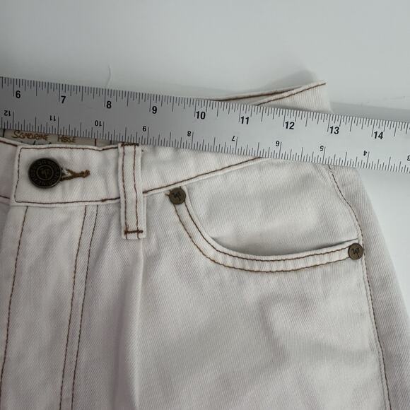 Free People -185 X Sandrine Rose Jeans Sz 26 High Rise Relaxed Fit Ankle White - Picture 8 of 10